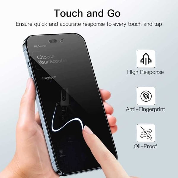 iPhone 14 Pro Privacy karkaistu lasi 0,26mm 3D 9H