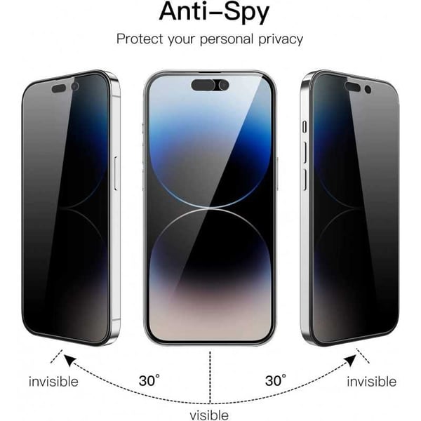 iPhone 14 Pro Max Privacy karkaistu lasi 0,26mm 3D 9H