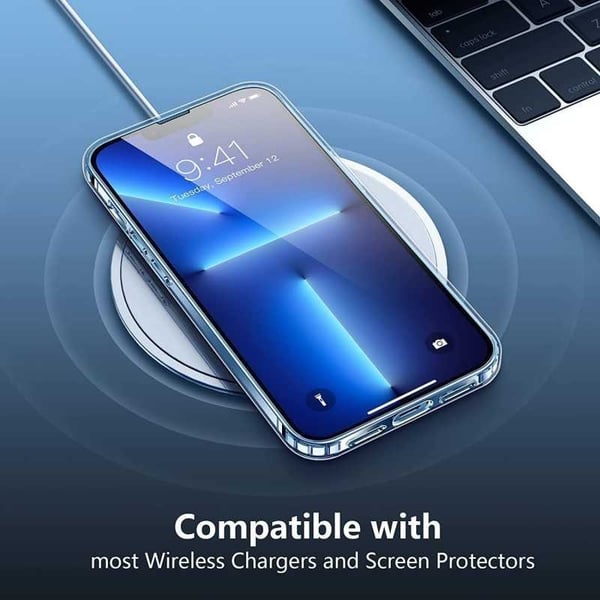 iPhone 14 Pro Max Stöttåligt Genomskinligt Skal Simple