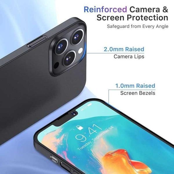 iPhone 14 Pro Max Ultra-ohut kumipinnoitettu Mattavärinen Basic V2
