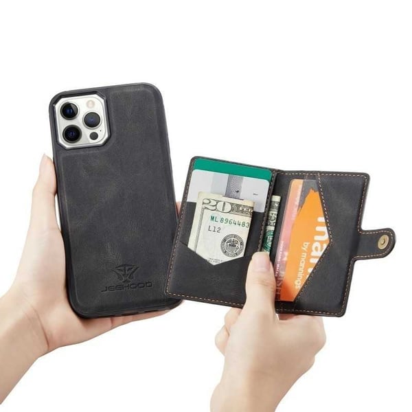 iPhone 14 Pro Max Stöttåligt Skal med Magnetisk Korthållare JeeHood