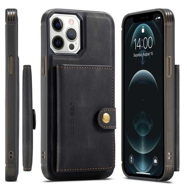 iPhone 14 Pro Max Stöttåligt Skal med Magnetisk Korthållare JeeHood