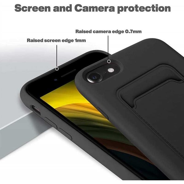 iPhone 7 / 8 / SE (2020 ja 2022) Kumitettu Iskunkestävä Kotelo Korttilokeron Liquid
