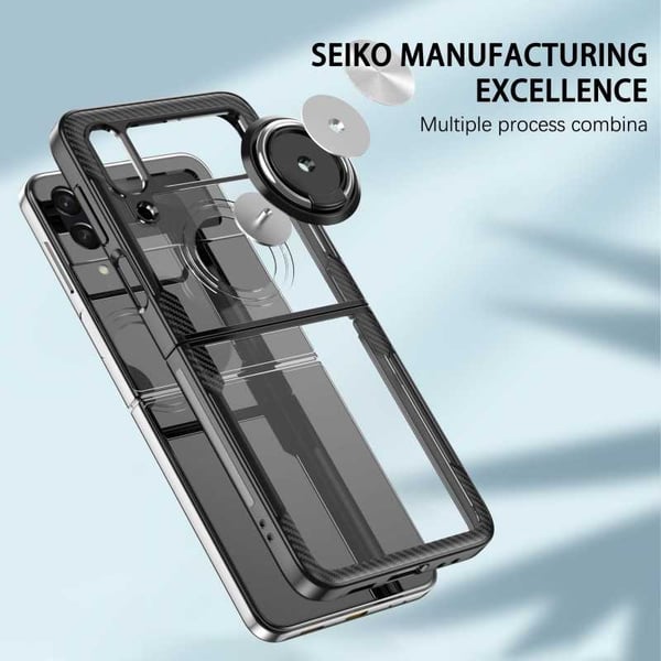 Samsung Z Flip 4 Practical iskunkestävä kotelo sormustelineellä V4