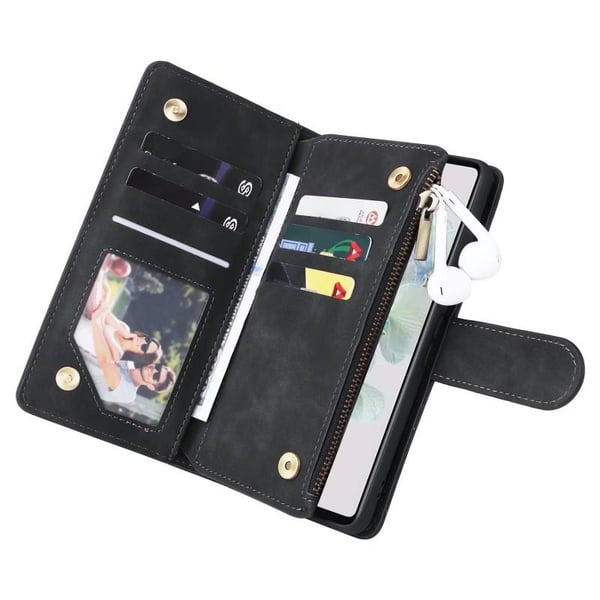 Google Pixel 6A multifunktionelt pung etui Lynlås 8-lomme