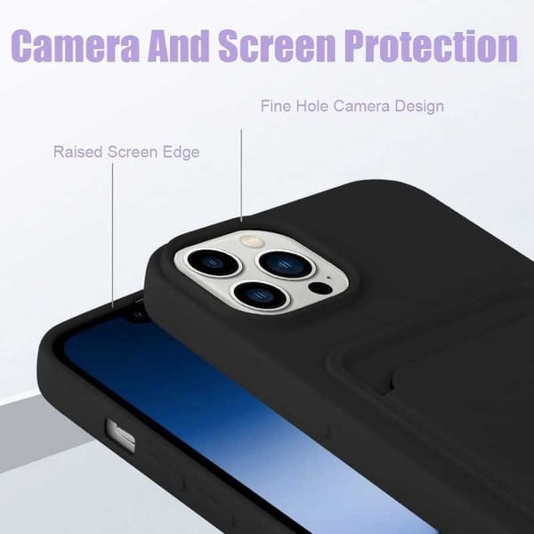 iPhone 14 Pro Max Kumitettu Iskunkestävä Kotelo Korttilokeron Liquid