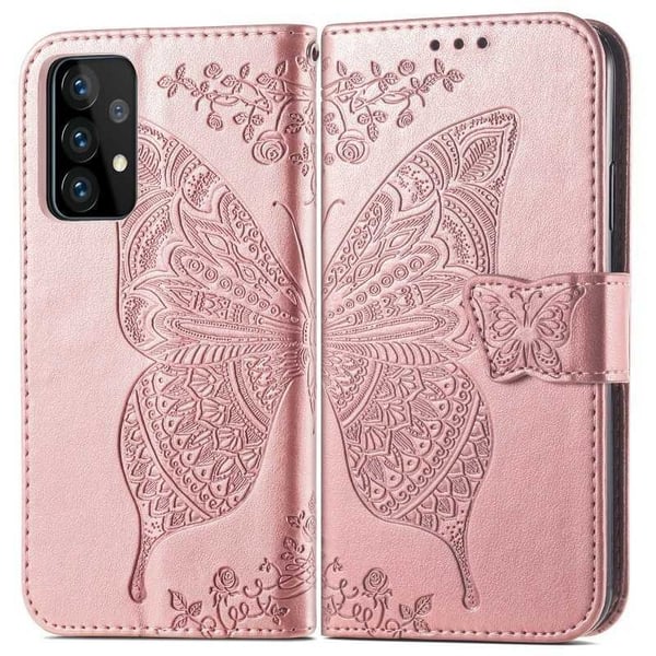 Samsung A23 5G -lompakkokotelo PU-nahkainen 4-TASKUN Motif Butterfly