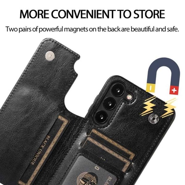 Samsung S23 Plus iskunkestävä kansikorttipidike 3-taskuinen Flippr
