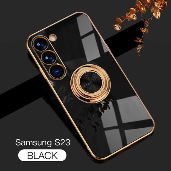 Tyylikäs ja iskunkestävä Samsung S23 Plus -kotelo, jossa on Flawless sormusteline