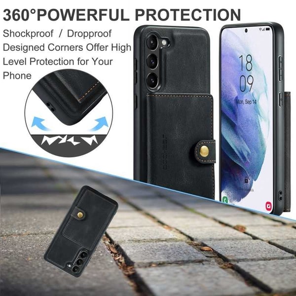 Samsung S23 Stöttåligt Skal med Magnetisk Korthållare JeeHood