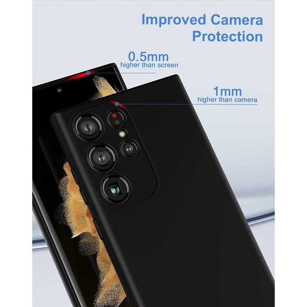 Samsung S23 Ultra pehmeä kumipinnoitettu mattamusta kansi