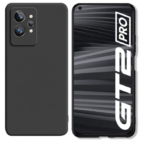 Realme GT 2 / GT Neo 2 Ultra-ohut kumipinnoitettu mattamusta Cover Basic V2