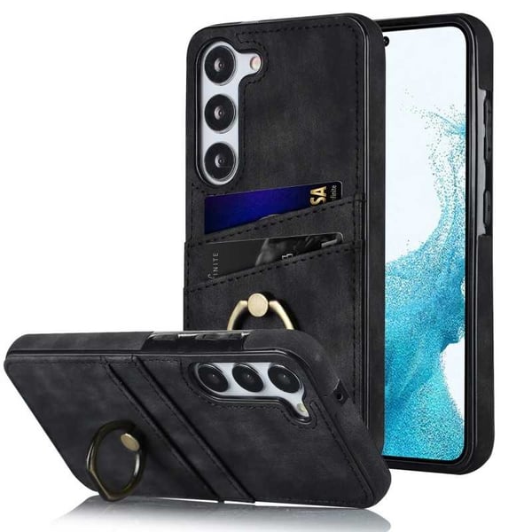 Samsung S23 Plus -matkapuhelimen suojakuori korttitelineellä Retro V4
