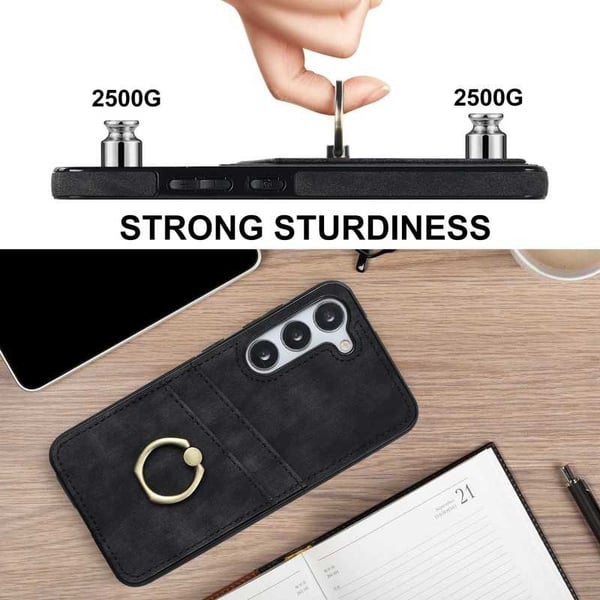 Samsung S23 Plus -matkapuhelimen suojakuori korttitelineellä Retro V4