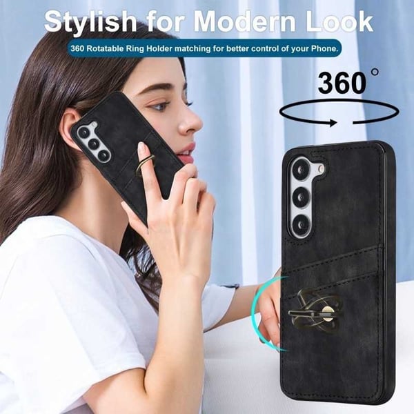 Samsung S23 Ultra -matkapuhelimen suojakuori korttitelineellä Retro V4