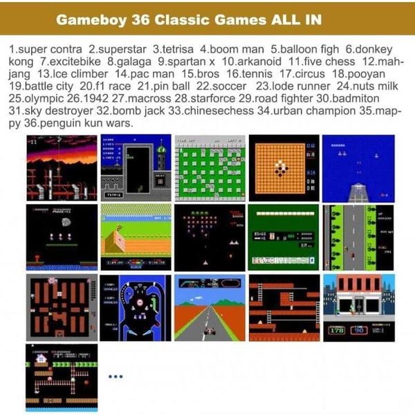 Samsung S20 Klassisk Gameboy Skal Färgskärm | 36st Små Spel