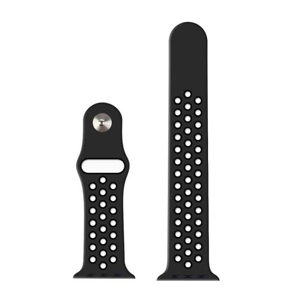 Apple Watch 38/40/41mm tyylikäs urheiluranneke Runnr harmaa/musta