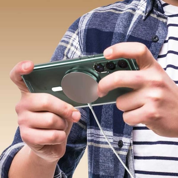 Samsung S21 läpinäkyvä iskunvaimenninkotelo, MagSafe-yhteensopiva