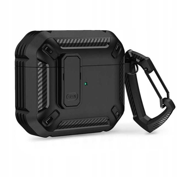 Airpods Pro 2 X-Carbo Stöttåligt Skal med Karbinhake Nordcell™