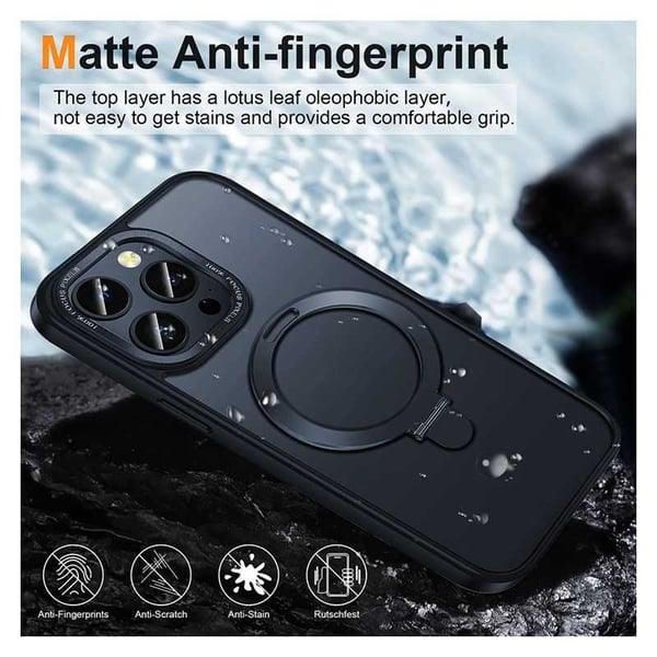 iPhone 13  Pro Max Iskunkestävä Magsafe-suojus Nordcell™-jalustalla