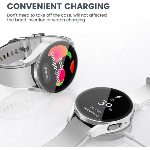 Heltäckande Skal Samsung Galaxy Watch 4 / 5 (44mm) Härdat Glas 9H