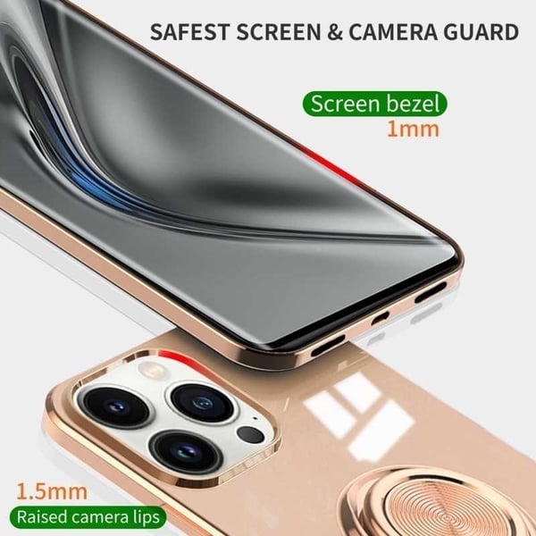 Tyylikäs ja iskunkestävä iPhone 13 Pro -kotelo, jossa on Flawless sormusteline