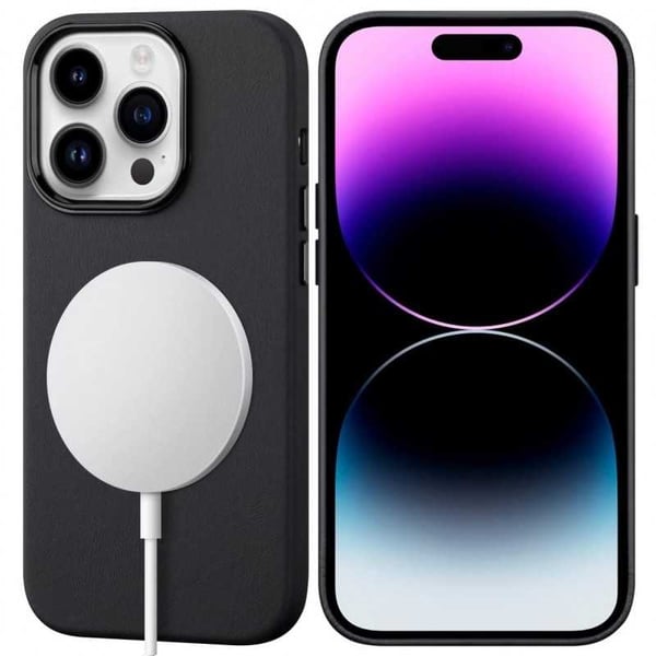 iPhone 15 Pro Stöttåligt Premium Magsafe Skal Veganläder Nordcell™