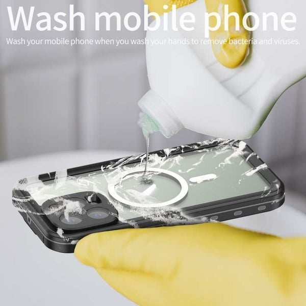 iPhone 15 Pro Max Täysi peittävä vedenpitävä Premium Shell - 2m