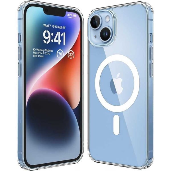 iPhone 15 läpinäkyvä iskunvaimenninkotelo, MagSafe-yhteensopiva iPhone 15 läpinäkyvä iskunvaimenninkotelo, MagSafe-yhteensopiva