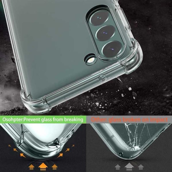Samsung S23 FE läpinäkyvä iskuja vaimentava kansi