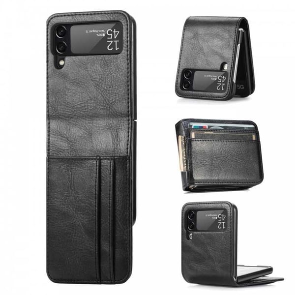 4-FACK Plånboksfodral Samsung Z Flip 4 - Svart