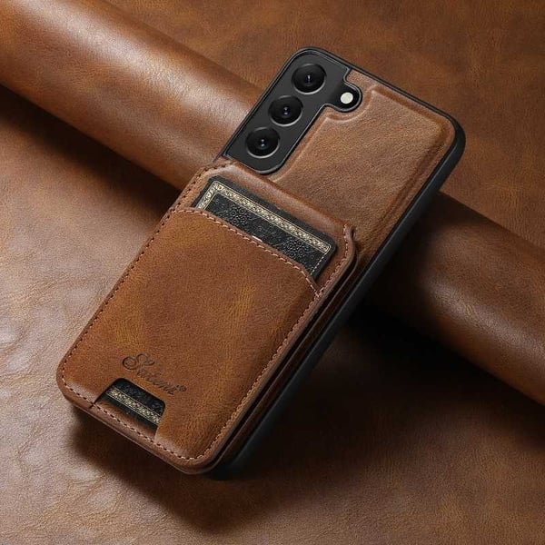 Suteni™ 2in1 Magsafe etui med kortholder Samsung S22 - Mörkbrun