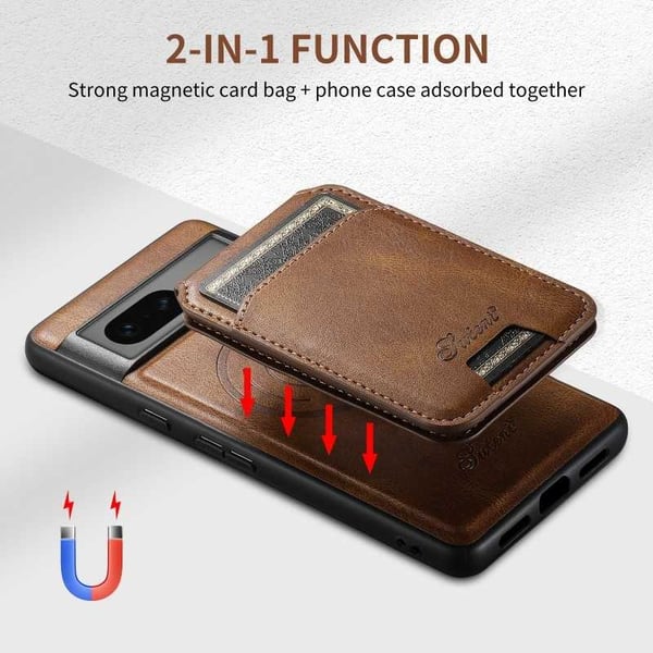 Suteni™ 2in1 Magsafe etui med kortholder Google Pixel 7a - Svart