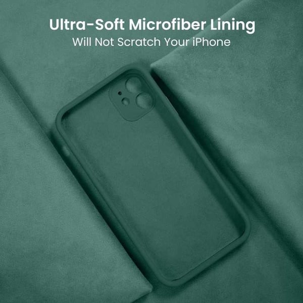 iPhone 12 Pro Max Gummibelagd Mattgrönt Skal Kameraskydd Liquid - Grön