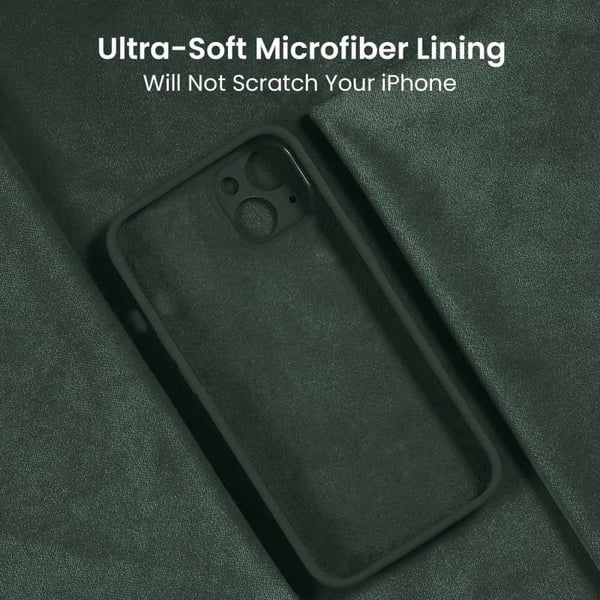 iPhone 14 Gummibelagd Mattgrönt Skal Kameraskydd Liquid - Grön