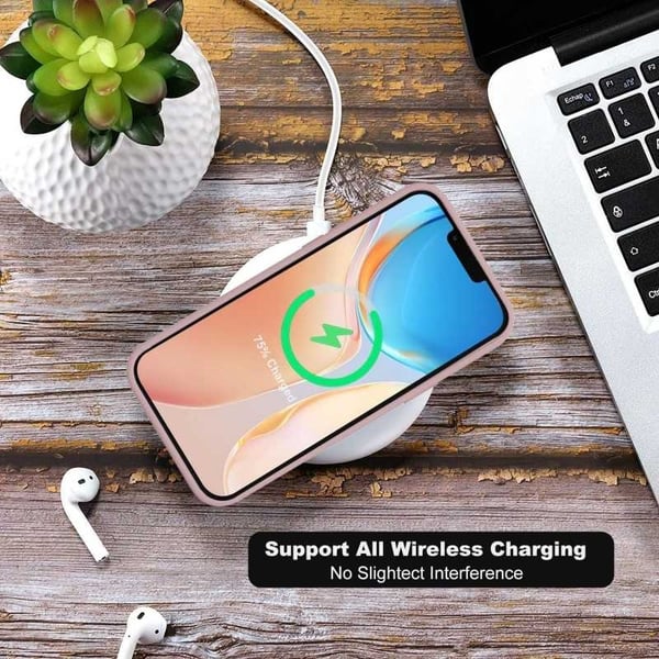 iPhone 12 Pro Max kumitettu mattapinkki kuoren neste - vaaleanpunainen