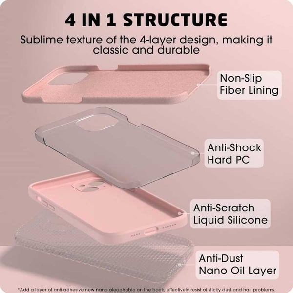 iPhone 13 Mini kumitettu mattapinkki kuoren neste - vaaleanpunainen