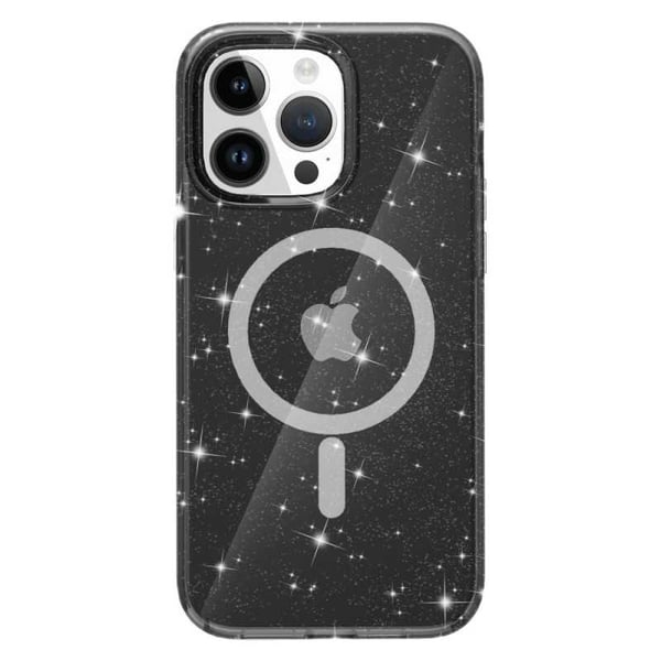 Glittery MagSafe -kuori iPhone 15 Prolle - Musta