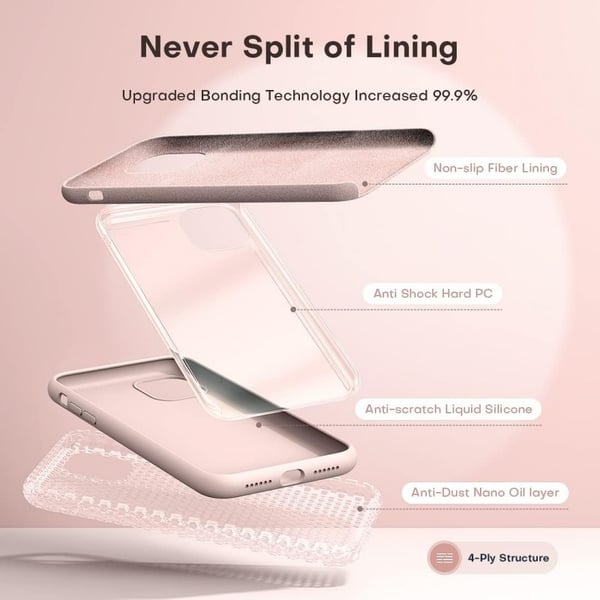 Kuminen tyylikäs suojakuori 3in1 iPhone 15 - vaaleanpunainen
