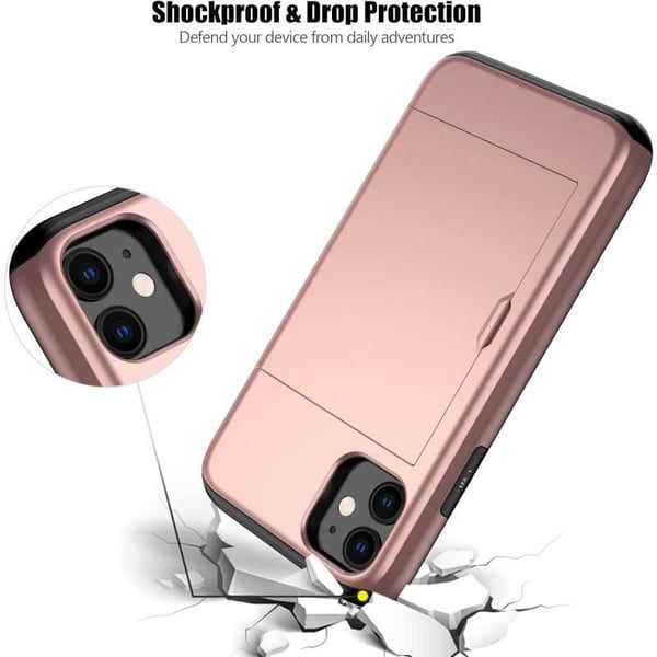 iPhone 11 Iskunkestävä kansikorttikotelo StreetWise - Rose Gold