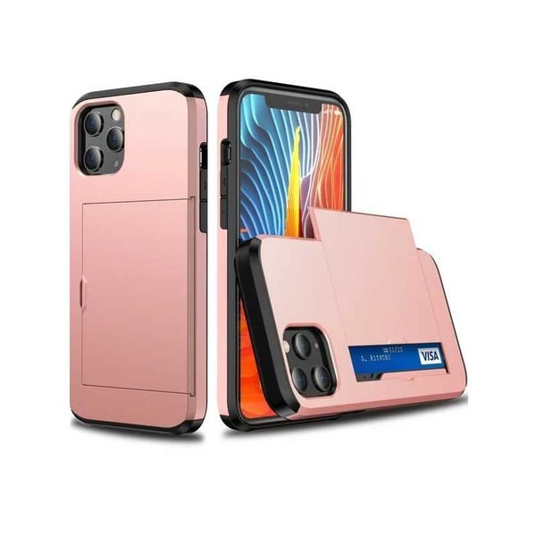 iPhone 12 / 12 Pro Iskunkestävä kansikorttikotelo StreetWise - Rose Gold
