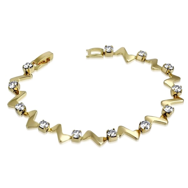 Guld Armband Dekorerat med Blixtar & Klara Cubic Zircon Kristaller
