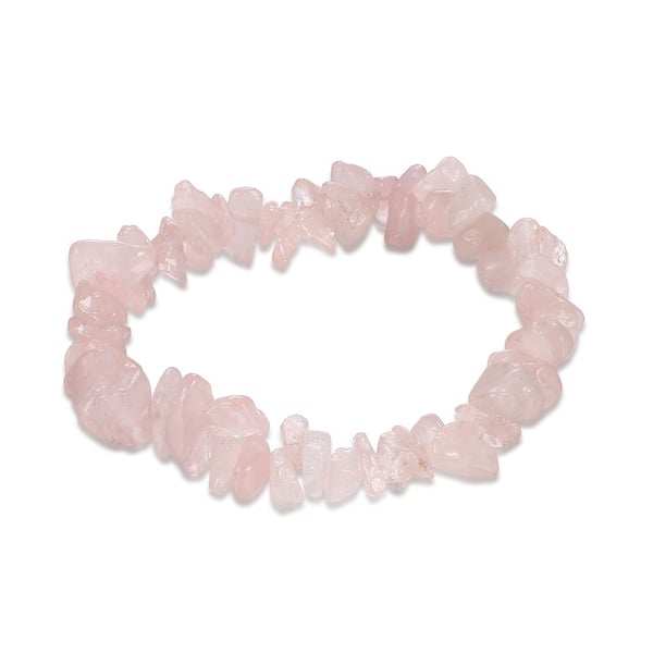 Vackert Armband i Bohemian BoHo Chic Yoga Stil med Ljus Rosa Naturstenar