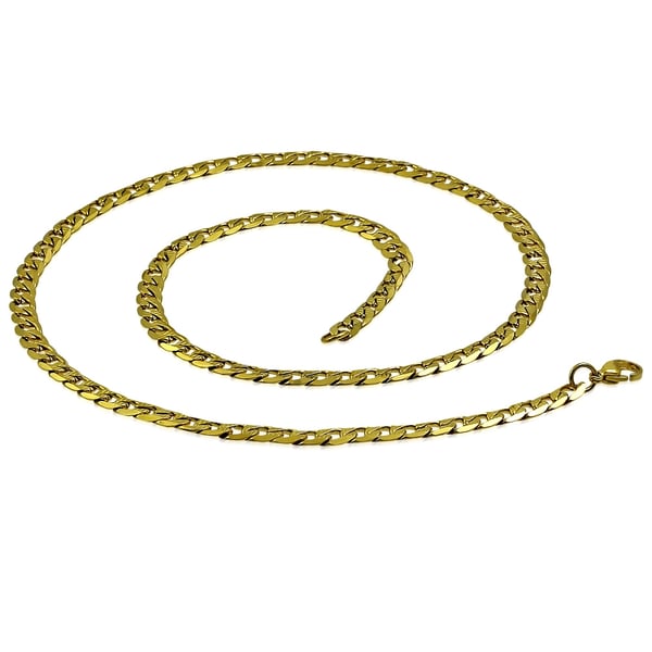 Halsband i Rostfritt Stål 316L i Guld Färg - Klassisk Halskedja / Stålkedja - B 5,5 mm L 55 cm Halsband i Rostfritt Stål 316L i Guld Färg - Klassisk Halskedja / Stålkedja - B 5,5 mm L 55 cm