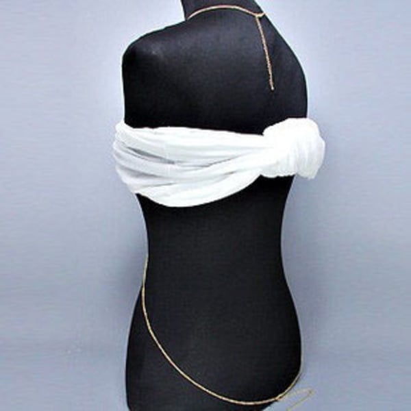 Trendig Kroppskedja Kroppssmycke Magkedja Body Chain Bodychain i Guld Färg med Infinity & Strass