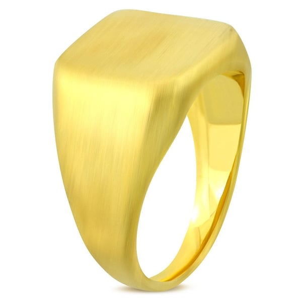 Matt Klackring Herr Ring i Rostfritt Stål 316L i Guld Färg - Stilren Design - Stl 21,5