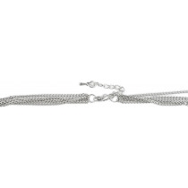 Långt Silver Halsband Kedjehalsband - 6 st Kedjor med Dekoration