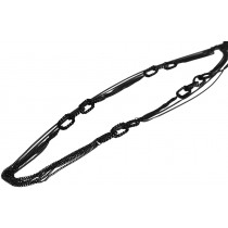 Långt Svart Halsband Kedjehalsband - 6 st Kedjor med Dekoration