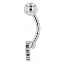 Navelpiercing Piercing i Stål i Silver Färg - Vita Kristaller