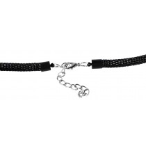 Boho Retro Statement Svart Halsband med Ovala Turkos Pärlor